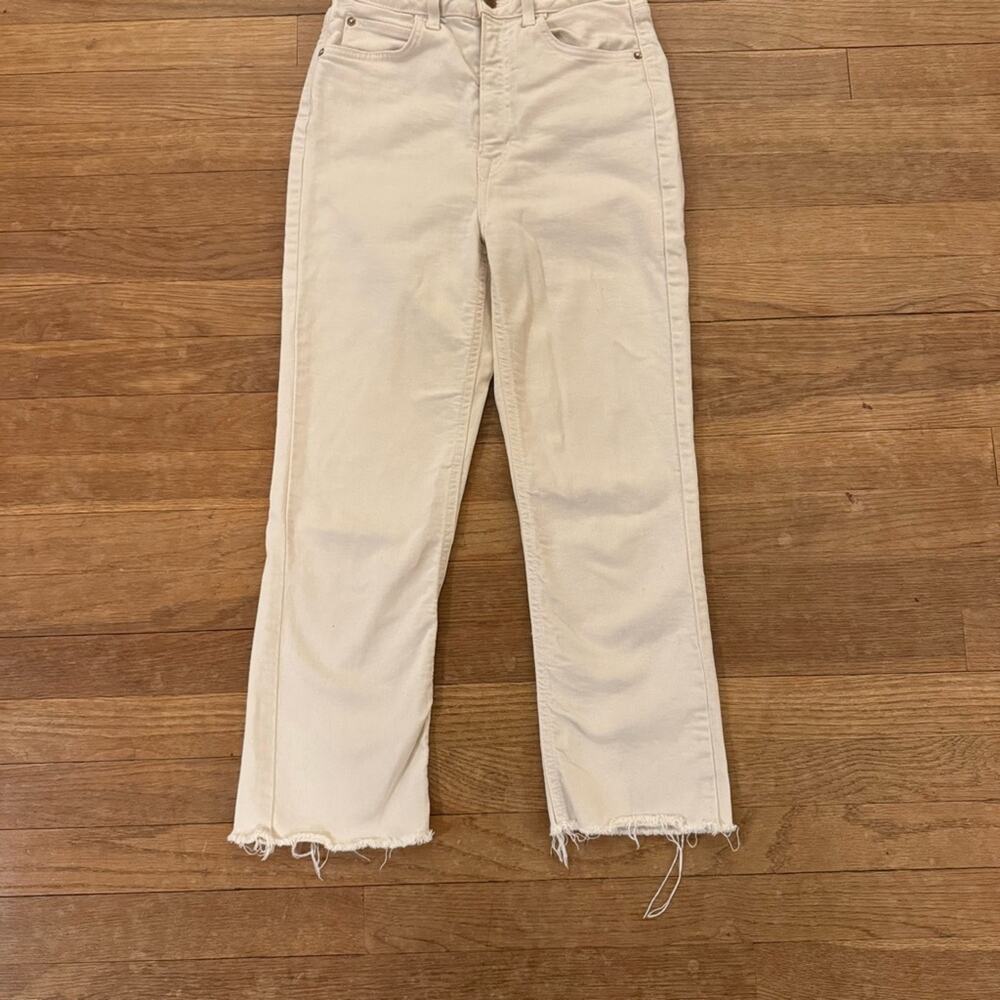 Zara cream high-rise skinny cropped  chino pants size 4
 b54